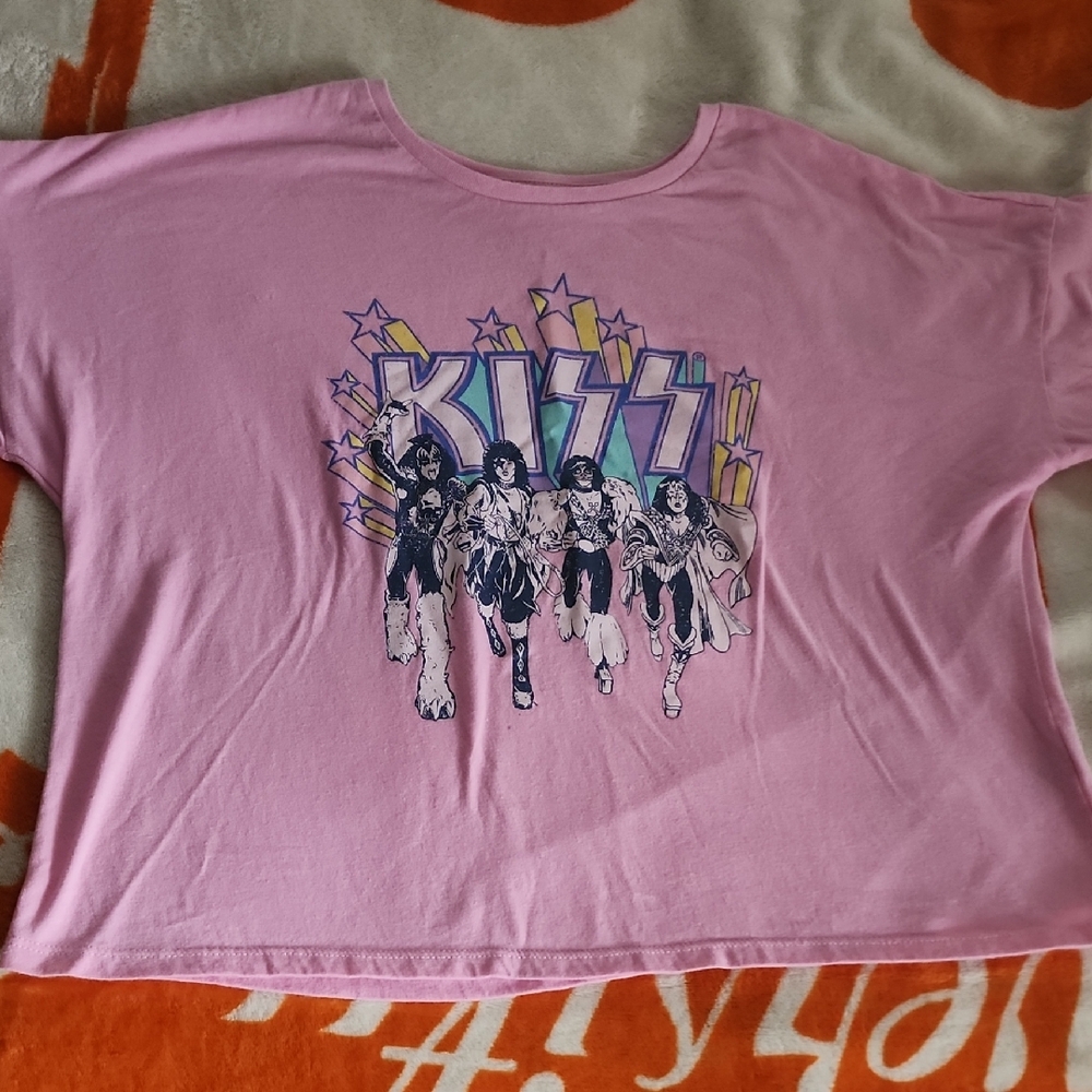 Kiss Kids Pink Star Graphic Tee